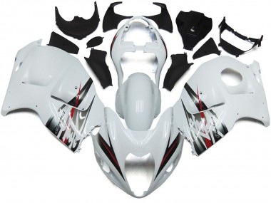 1997-2007 Stile Bianco Lucido & Argento Suzuki GSXR 1300 Carena Moto