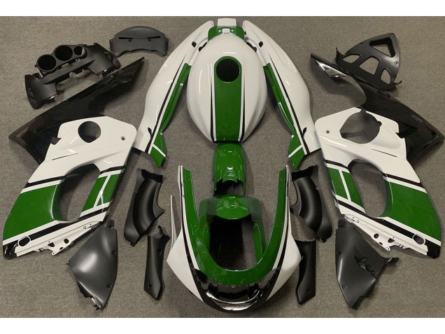 1998-2007 Bianco Lucido & Verde Scuro Yamaha YZF600 Carena Moto 1998-2007 Bianco Lucido & Verde Scuro Yamaha YZF600 Carena Moto