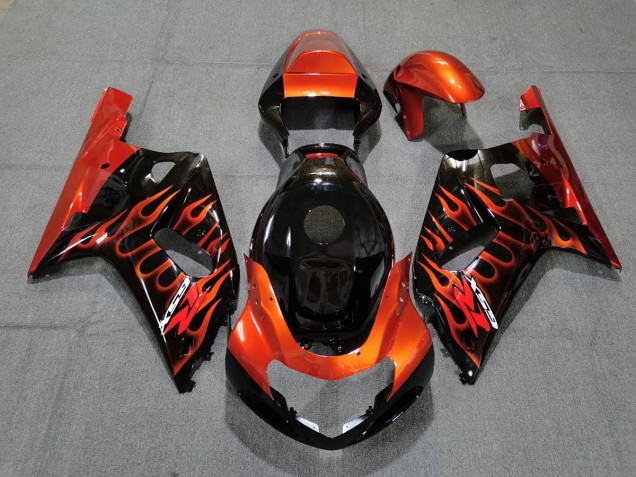 2001-2003 Nero Lucido & Arancione Suzuki GSXR 600-750 Carena Moto 2001-2003 Nero Lucido & Arancione Suzuki GSXR 600-750 Carena Moto