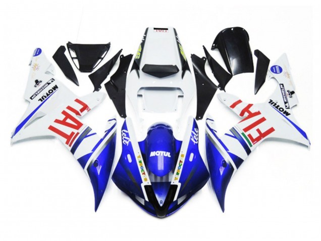 2002-2003 Bianco Lucido & Blu Fiat Yamaha R1 Carena Moto 2002-2003 Bianco Lucido & Blu Fiat Yamaha R1 Carena Moto