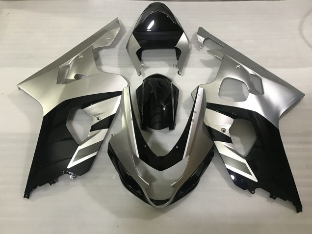 2004-2005 Argento Opaco & Nero Suzuki GSXR 600-750 Carena Moto 2004-2005 Argento Opaco & Nero Suzuki GSXR 600-750 Carena Moto