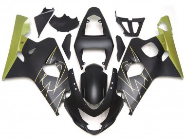 2004-2005 Nero Opaco & Oro Corona Personalizzato Suzuki GSXR 600-750 Carena Moto
