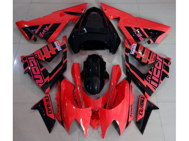 2004-2005 Rosso & Nero & Loghi Kawasaki ZX10R Carena Moto
