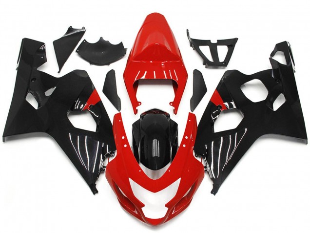2004-2005 Stile Rosso & Nero Lucido Suzuki GSXR 600-750 Carena Moto 2004-2005 Stile Rosso & Nero Lucido Suzuki GSXR 600-750 Carena Moto