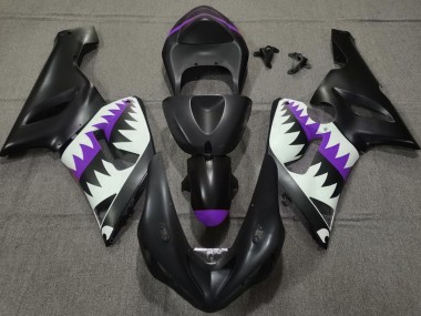 2005-2006 Squalo Nero Opaco & Viola Kawasaki ZX6R Carena Moto