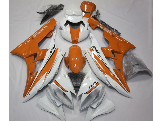 2006-2007 Bianco Lucido & Arancione Yamaha R6 Carena Moto 2006-2007 Bianco Lucido & Arancione Yamaha R6 Carena Moto