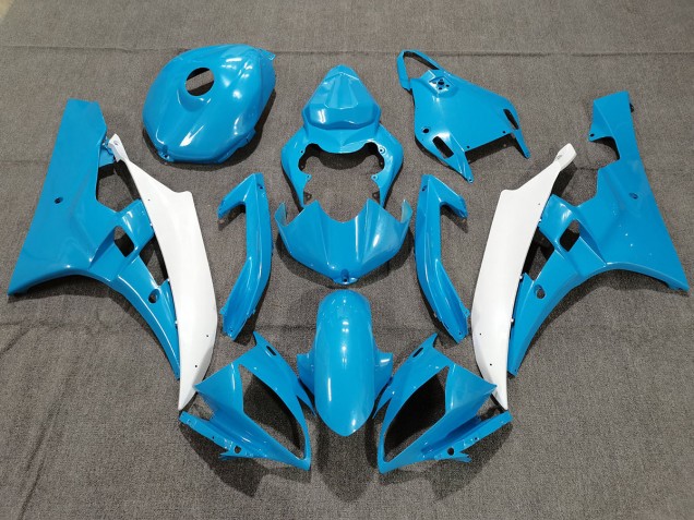 2006-2007 Blu & Bianco Con Perla Yamaha R6 Carena Moto 2006-2007 Blu & Bianco Con Perla Yamaha R6 Carena Moto