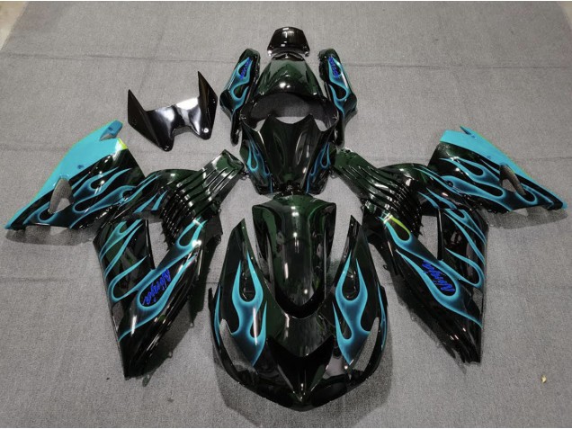 2006-2011 Azzurro Fiamma Kawasaki ZX14R Carena Moto 2006-2011 Azzurro Fiamma Kawasaki ZX14R Carena Moto