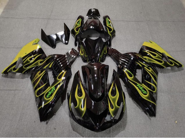 2006-2011 Jaune Flamme Kawasaki ZX14R Carena Moto 2006-2011 Jaune Flamme Kawasaki ZX14R Carena Moto