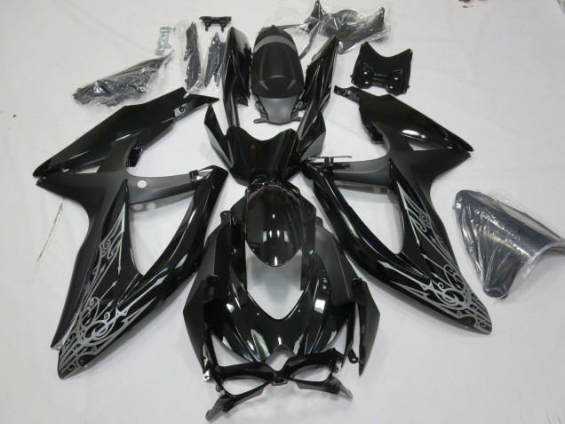2008-2010 Argento & Nero Suzuki GSXR 600-750 Carena Moto 2008-2010 Argento & Nero Suzuki GSXR 600-750 Carena Moto