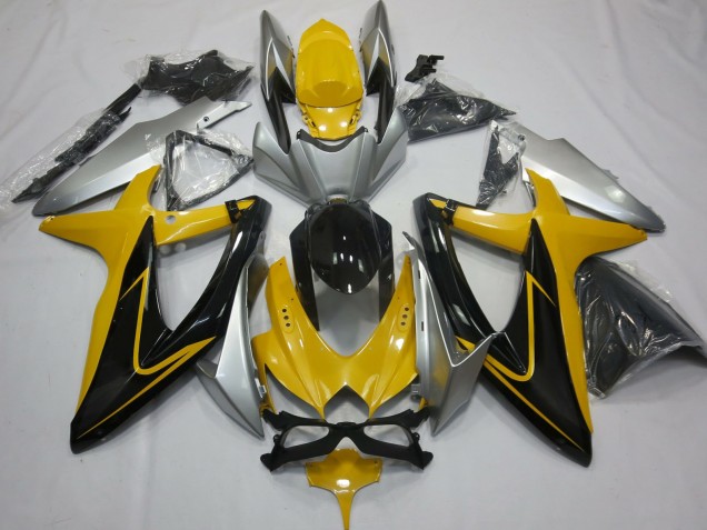 2008-2010 Giallo Nero & Argento Suzuki GSXR 600-750 Carena Moto 2008-2010 Giallo Nero & Argento Suzuki GSXR 600-750 Carena Moto