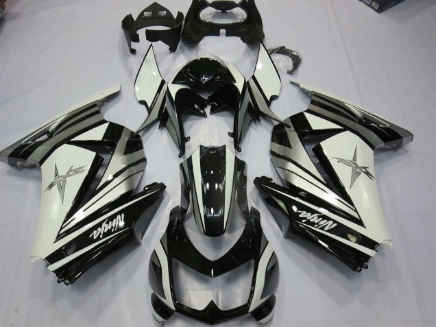2008-2012 Stella D'Argento Bianca Kawasaki Ninja 250 Carena Moto 2008-2012 Stella D'Argento Bianca Kawasaki Ninja 250 Carena Moto