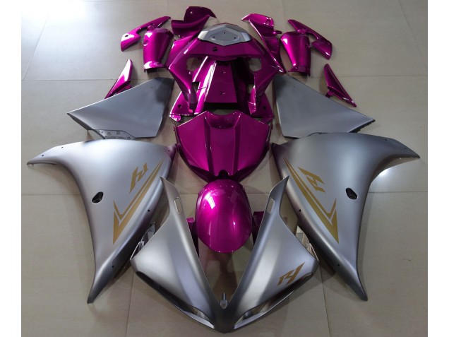 2009-2011 Argento Opaco & Rosa Yamaha R1 Carena Moto 2009-2011 Argento Opaco & Rosa Yamaha R1 Carena Moto