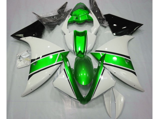 2009-2011 Bianco Lucido & Verde Metallizzato Yamaha R1 Carena Moto 2009-2011 Bianco Lucido & Verde Metallizzato Yamaha R1 Carena Moto