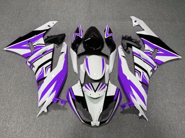 2009-2012 Viola Bianco & Nero Zag Kawasaki ZX6R Carena Moto