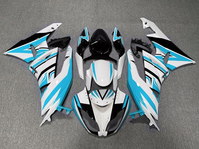 2009-2012 Zag Azzurro Bianco & Nero Kawasaki ZX6R Carena Moto 2009-2012 Zag Azzurro Bianco & Nero Kawasaki ZX6R Carena Moto