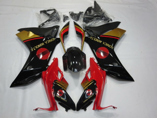 2011-2012 Konica Minolta Rosso Nero & Oro Honda CBR600F Carena Moto 2011-2012 Konica Minolta Rosso Nero & Oro Honda CBR600F Carena Moto