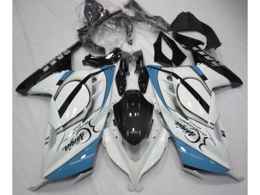 2013-2018 Bianco Lucido & Azzurro Kawasaki Ninja 300 Carena Moto