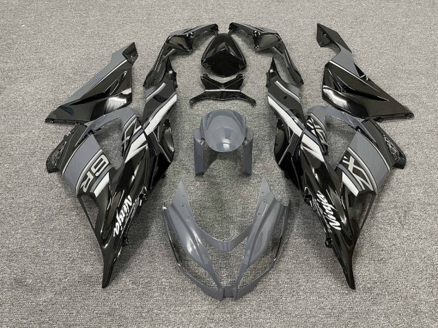 2013-2018 Grigio Lucido & Nero Kawasaki ZX6R Carena Moto 2013-2018 Grigio Lucido & Nero Kawasaki ZX6R Carena Moto
