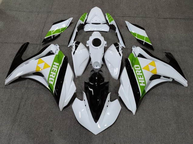 2015-2018 Bianco Lucido Nero & Verde Yamaha R3 Carena Moto 2015-2018 Bianco Lucido Nero & Verde Yamaha R3 Carena Moto