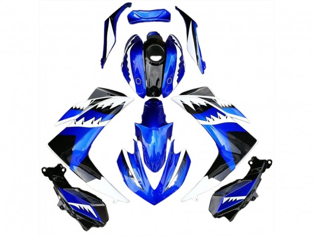 2015-2018 Squalo Bianco Blu & Nero Yamaha R3 Carena Moto 2015-2018 Squalo Bianco Blu & Nero Yamaha R3 Carena Moto