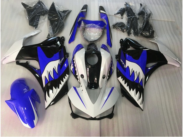 2015-2018 Squalo Blu & Bianco Yamaha R3 Carena Moto 2015-2018 Squalo Blu & Bianco Yamaha R3 Carena Moto