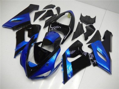 Kit Carena Moto Kawasaki ZX6R 2005-2006 - Blu Nero Lucido Sconto