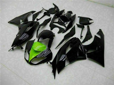 Carena Moto Kawasaki ZX6R 2009-2012 - Nero Lucido Verde Sconto