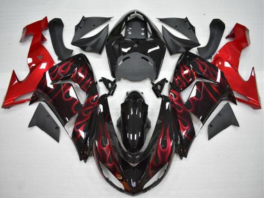 Carena Moto Kawasaki ZX10R 2006-2007 - Nero Lucido Rosso Fiamma Sconto