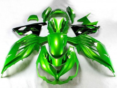 Carena Moto Kawasaki ZX14R ZZR1400 2012-2024 - Verde Nero Lucido Sconto