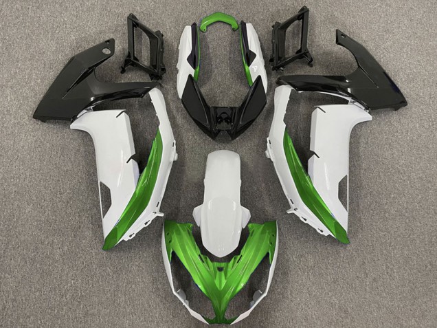 Carene Moto Kawasaki Ninja 650R 2009-2011 - Bianco Verde Nero Opaco