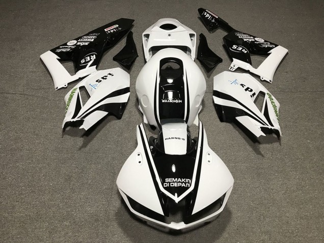 Carene Moto Honda CBR600RR 2013-2023 - Bianco Nero Lucido