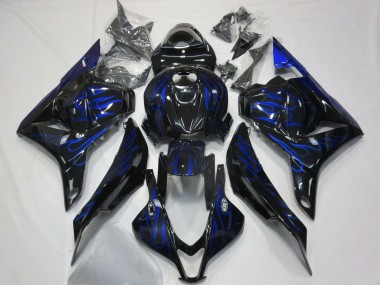 Carene Moto Honda CBR600RR 2009-2012 - Nero Lucido Blu Fiamma Sconto