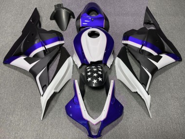 Carene Moto Honda CBR600RR 2009-2012 - Blu Scuro Nero Opaco Stella Sconto