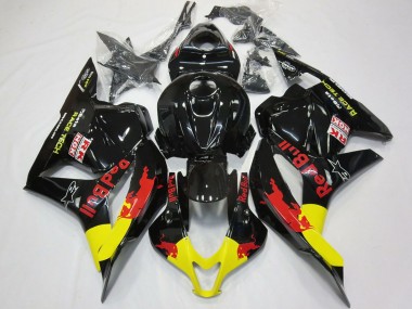 Carene Moto Honda CBR600RR 2009-2012 - Nero Lucido Giallo Red Bull Sconto