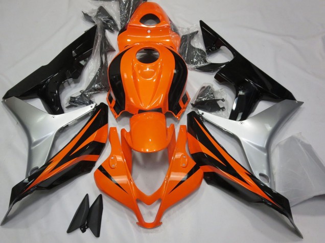 Carene Moto Honda CBR600RR 2007-2008 - Argento Arancia Nero Lucido OEM Stile