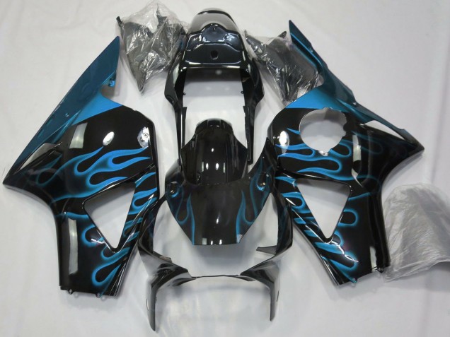 Carene Moto Honda CBR954RR 2002-2003 - Nero Lucido Azzurro Chiaro Fiamma