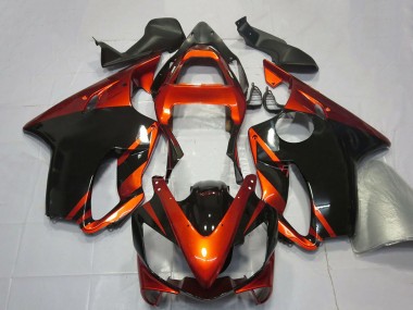 Carene Moto Honda CBR600 F4i 2001-2003 - Arancia Nero Lucido Sconto