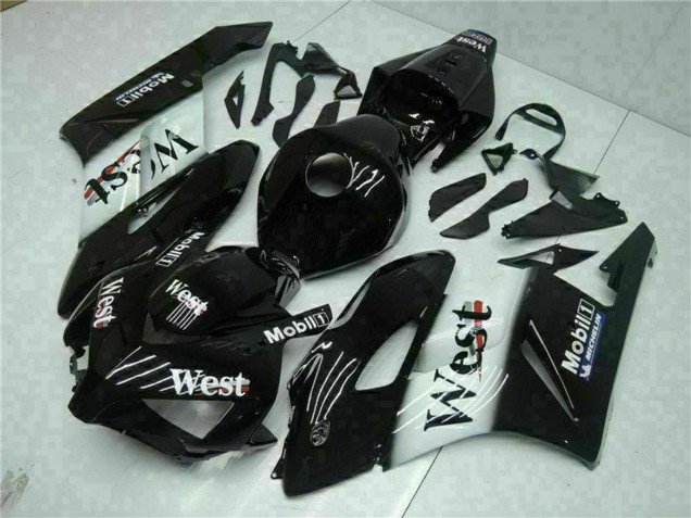 Carena Moto Honda CBR1000RR 2004-2005 - Nero Lucido Bianco West Mobil Michelin
