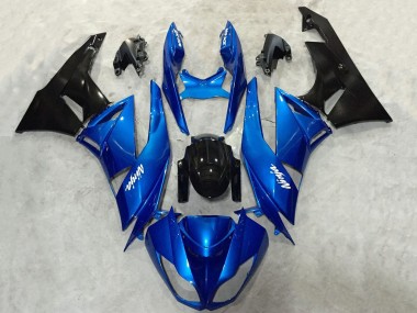Carena Moto Kawasaki ZX6R 2009-2012 - Blu Nero Lucido Sconto