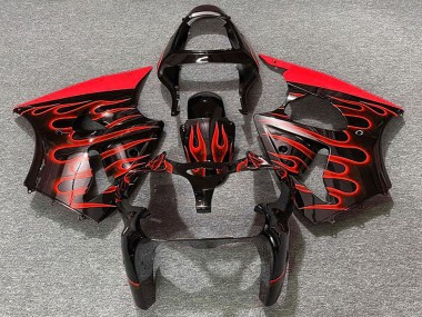 Carene Moto Kawasaki ZX6R 2000-2002 - Nero Lucido Rosso Fiamma Sconto