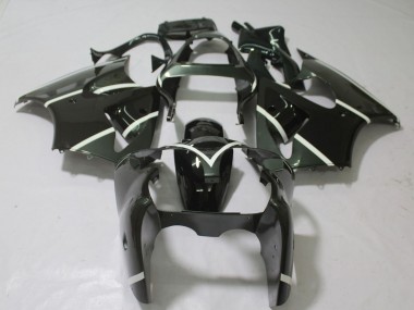 Carene Moto Kawasaki ZX6R 2000-2002 - Nero Lucido Bianco Sconto