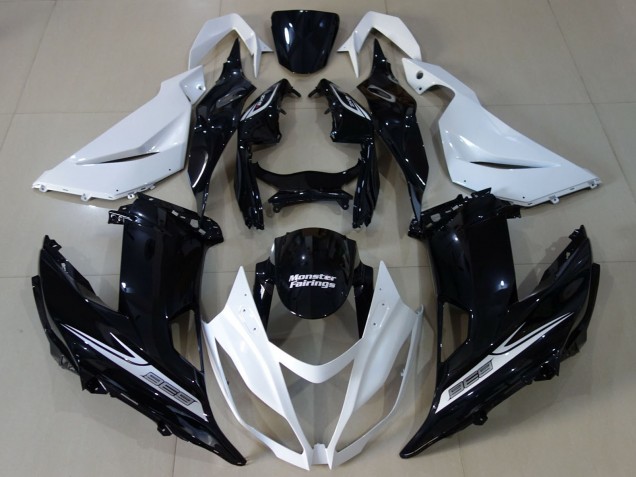 Carena Moto Kawasaki ZX6R 2013-2018 - Bianco Nero Lucido