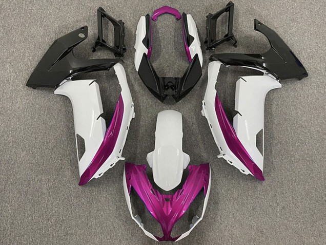 Carene Moto Kawasaki Ninja 650R 2009-2011 - Bianco Magenta Nero Opaco