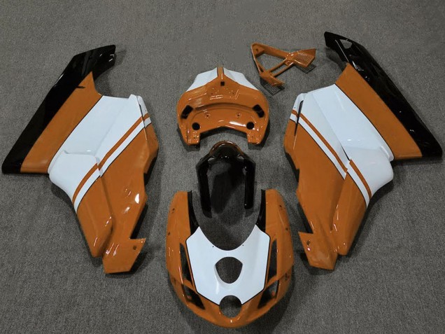 Carene Moto Ducati 749 999 2003-2004 - Bianco Arancia Nero Lucido