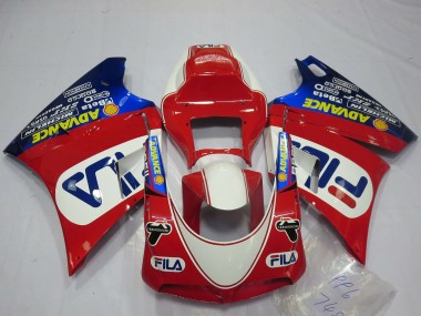 Carene Moto Ducati 748 916 996 998 1993-2005 - Bianco Rosso Blu Fila Sconto