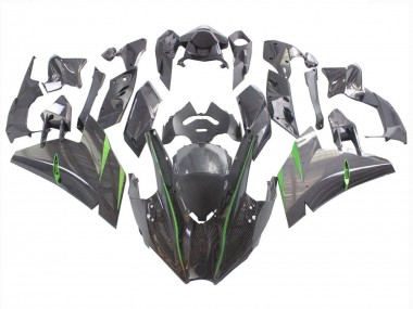 Carena Moto Kawasaki Ninja H2 2015-2022 - Nero Fibra di Carbonio Verde Sconto