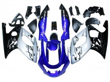 Carena Moto Yamaha YZF600R Thundercat 1996-2007 - Blu Argento Nero Sconto