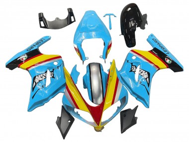 Carena Moto Suzuki SV650 2003-2013 - Blu Giallo Rosso Argento Squalo Sconto