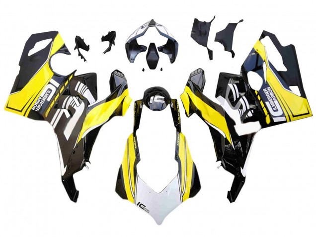 Carena Moto Ducati Panigale V4 V4S 2018-2019 - Bianco Giallo Nero Lucido